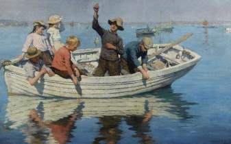 Forbes, Stanhope Alexander, 1857-1947; Chadding on Mount's Bay